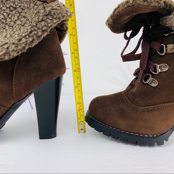 🎊HP🎊 Brown Suede Lace Up Heeled Boot - Picture 3 of 8
